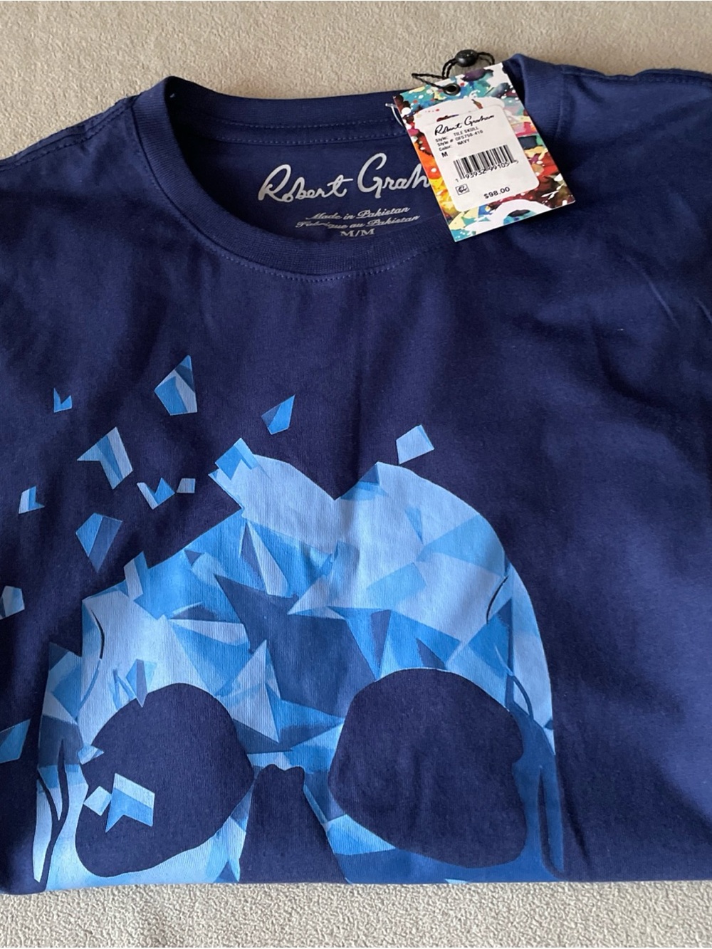 NWT Robert Graham Short Sleeve Skull Shirt Classic Fit Men's Size M - Picture 11 of 11